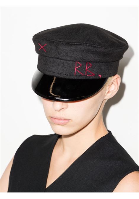 Cappello baker boy con logo in nero - donna RUSLAN BAGINSKIY | KPC033W033