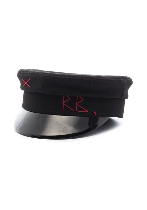 Cappello baker boy con logo in nero - donna RUSLAN BAGINSKIY | KPC033W033