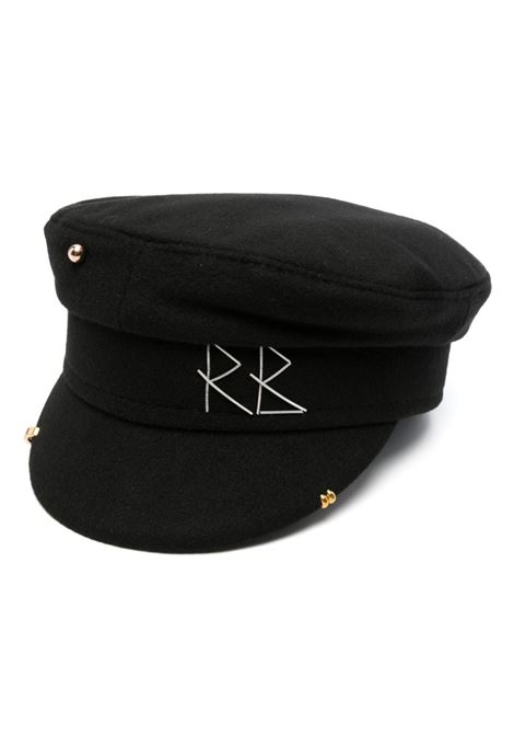 Cappello baker boy con logo in nero di Ruslan Baginskiy - donna RUSLAN BAGINSKIY | KPC033WPRS033
