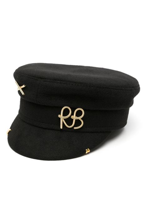 Black Baker Boy logo-appliqu? cap - RUSLAN BAGINSKIY -  women RUSLAN BAGINSKIY | Hats | KPC033WPRSTMRB033