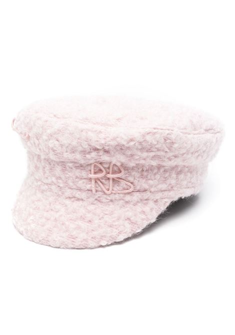 Pink logo-embellished baker boy cap Ruslan Baginskiy - women RUSLAN BAGINSKIY | KPC039WABUKWPNSWRB039