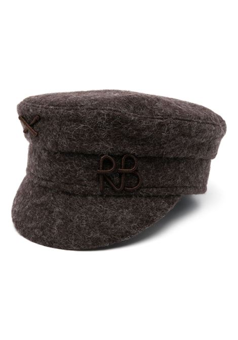 Cappello baker boy con logo applicato in marrone di Ruslan Baginskiy - donna RUSLAN BAGINSKIY | KPC09AMLJWRB09
