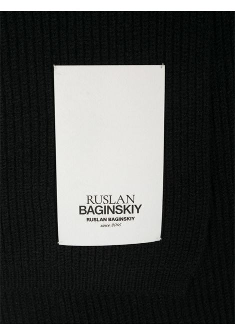 Black logo-patch scarf Ruslan Baginskiy - women RUSLAN BAGINSKIY | SKR033VWNE033