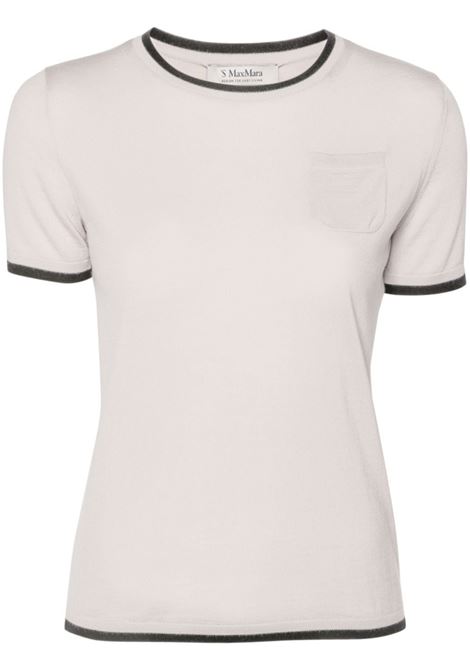 T-shirt con bordi a contrasto edigio in ecru S Maxmara - donna 'S MAXMARA | T-shirt | 2429366021600013