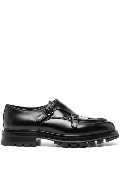 Derby in pelle con fibbie In nero di Santoni - uomo SANTONI | MCCO17753MM7HVVDN01