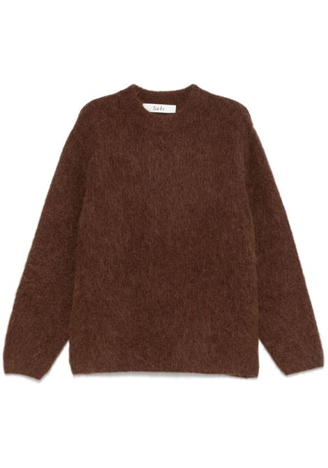 Maglione a maniche lunghe haru in marrone Sefr - uomo SEFR | Maglie | MFW24HARUCHO