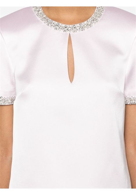 Light pink crystal-embellished satin blouse Self Portrait - women SELF-PORTRAIT | AW24002TAP