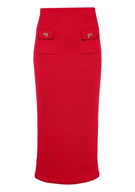 Red knitted midi skirt Self Portrait - women SELF-PORTRAIT | Skirts | AW24083MSKR