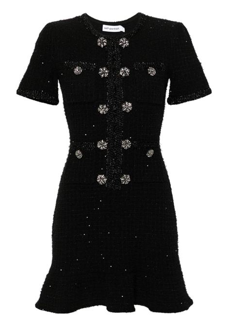 Black sequin-embellished mini dress Self Portrait - women SELF-PORTRAIT | Dresses | AW24085SB