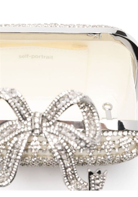Cream crystal-embellished clutch bag Self-Portrait - women SELF-PORTRAIT | AW24307C