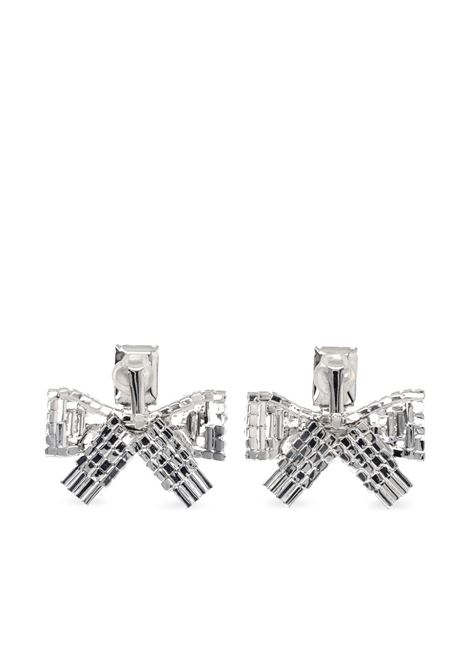 Orecchini Crystal Bow piccoli in colore argento Self-Portrait - donna SELF-PORTRAIT | AW24600BSL