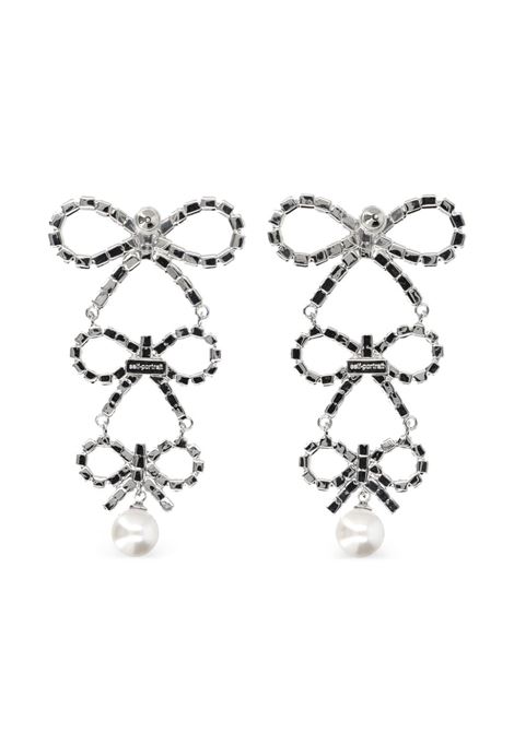 Silver-tone tiered Crystal-bow earrings Self Portrait - women SELF-PORTRAIT | AW24602SL