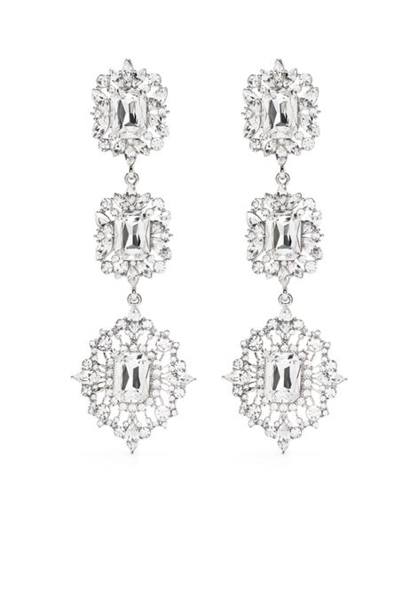 Silver-tone cubic zirconia-embellished dangle earrings Self-Portrait - women SELF-PORTRAIT | AW24614SL