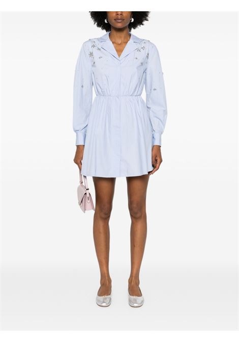 Light blue crystal-embellished shirtdress Self-Portrait - women SELF-PORTRAIT | PF24036SBL