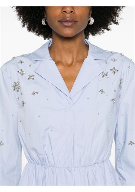 Light blue crystal-embellished shirtdress Self-Portrait - women SELF-PORTRAIT | PF24036SBL