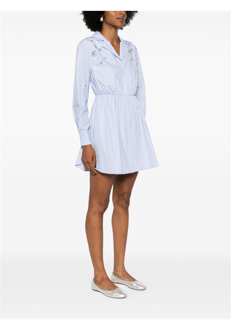 Light blue crystal-embellished shirtdress Self-Portrait - women SELF-PORTRAIT | PF24036SBL