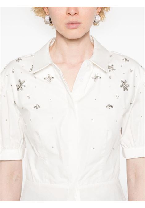 White gem-embellished cotton blouse Self-Portrait - women  SELF-PORTRAIT | PF24036TAW