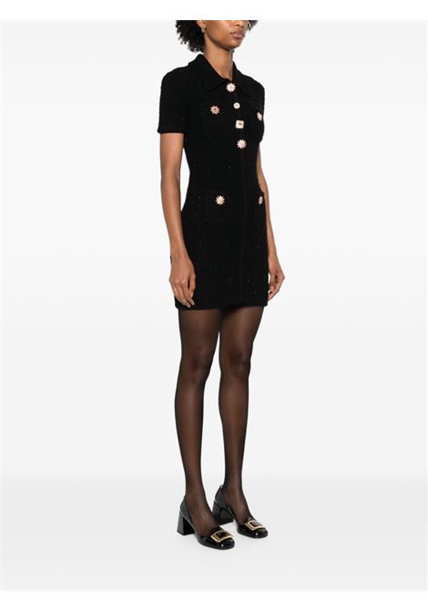 Black knitted mini dress Self-Portrait - women SELF-PORTRAIT | PF24041SB