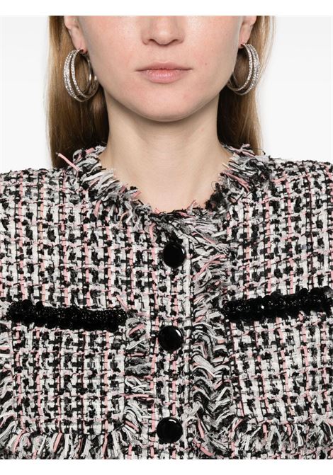 Giacca in tweed con frange in bianco e nero Self-Portrait - donna SELF-PORTRAIT | PF24110JB