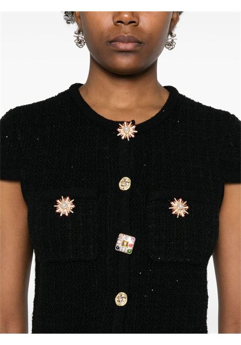 Black crystal embellished-button top Self-portrait - women  SELF-PORTRAIT | PF24127TB