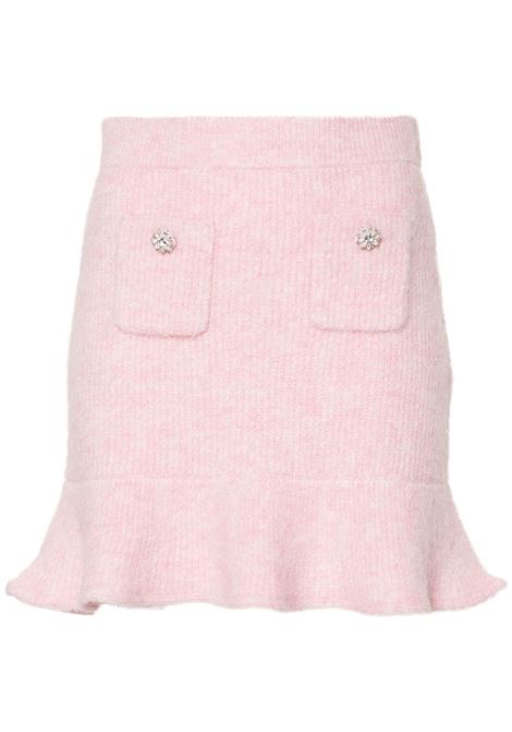 Pink crystal-embellished mini skirt Self-portrait - women