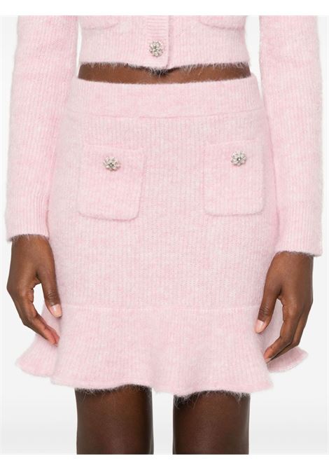 Pink crystal-embellished mini skirt Self-portrait - women SELF-PORTRAIT | PF24146SKP