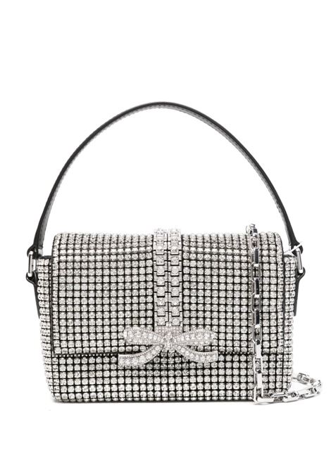 Silver bow-detail crystal-embellished hand bag Self-Portrait - women SELF-PORTRAIT | PF24311SSIL