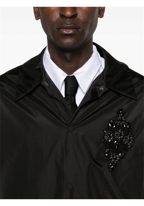 Cappotto midi con applicazione in nero di Simone Rocha - uomo SIMONE ROCHA | 2055B1067BLK