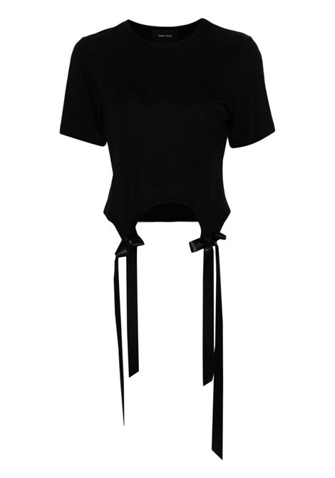 Black bow-detail t-shirt Simone Rocha - women SIMONE ROCHA | 52230571BLK