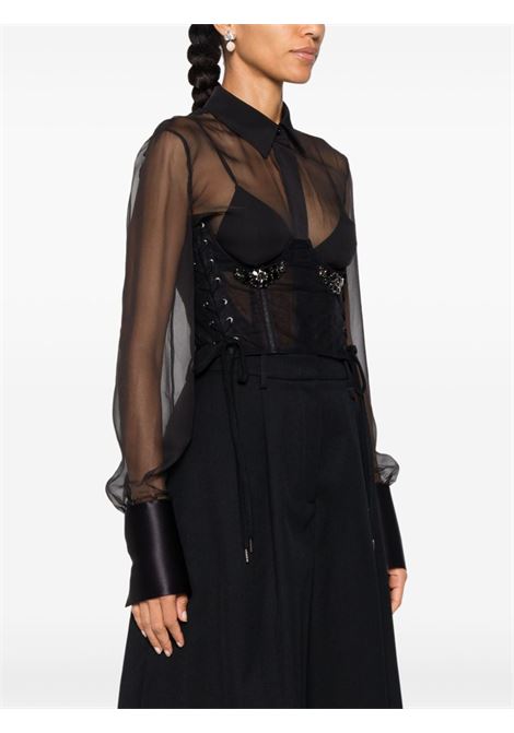 Black crystal-embellished lace-up corset Simone Rocha - women SIMONE ROCHA | 5277B0069BLKJT