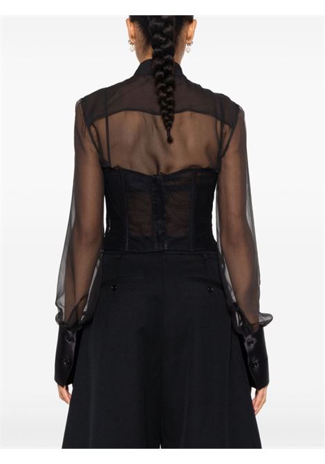 Black crystal-embellished lace-up corset Simone Rocha - women SIMONE ROCHA | 5277B0069BLKJT