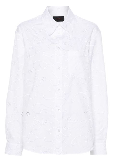 White cut-out floral-detailing shirt Simone Rocha - women