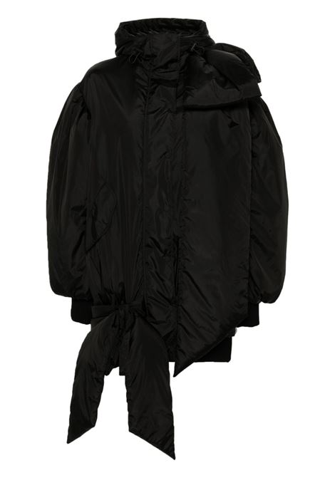 Black bow-detail padded coat Simone Rocha - women