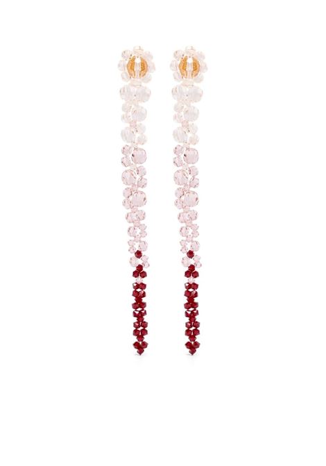 Pink and red ombr?-effect dangle earrings - women