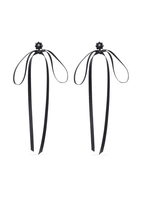 Black ribbon-bow earrings Simone Rocha - women