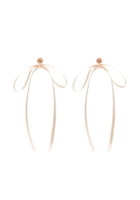 Rose gold Bow Ribbon beaded stud earrings Simone Rocha - women SIMONE ROCHA | ERG3890903ND
