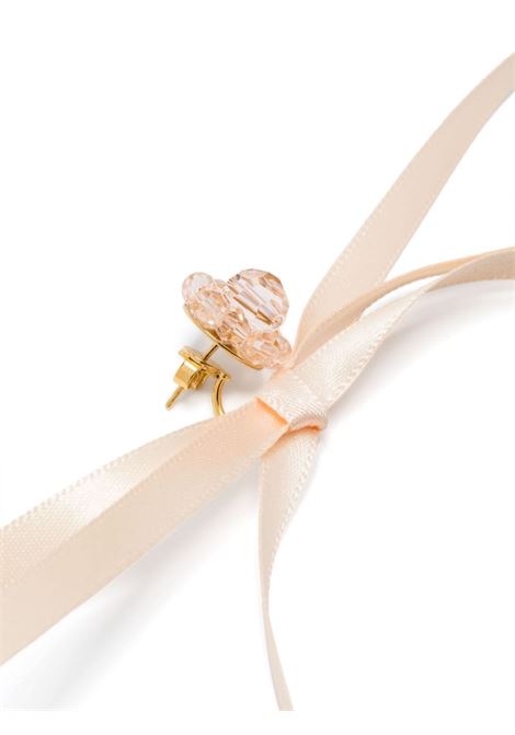 Rose gold Bow Ribbon beaded stud earrings Simone Rocha - women SIMONE ROCHA | ERG3890903ND