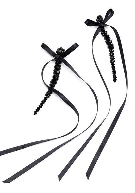 Black Bow Ribbon drop earrings Simone Rocha - women SIMONE ROCHA | ERG4100903BLK