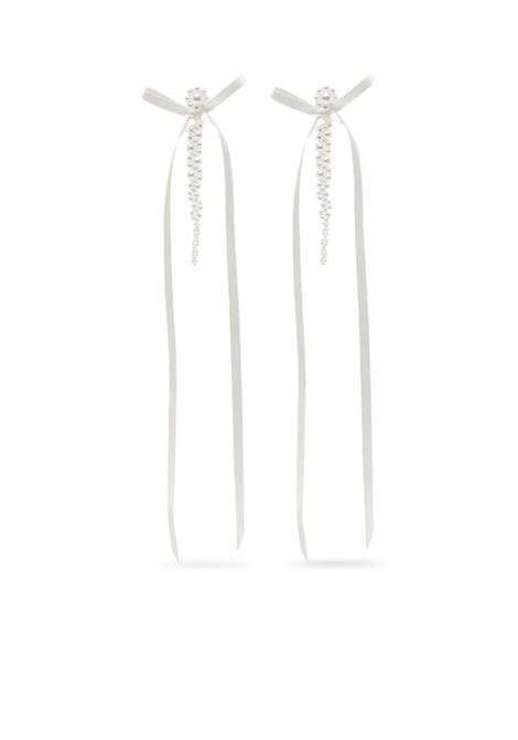 White Bow Ribbon Drip earrings Simone Rocha - women SIMONE ROCHA | Earrings | ERG4100904IVRY