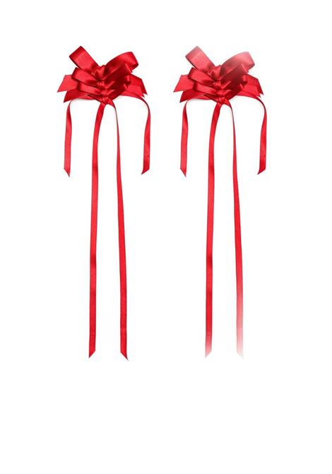 Red multi-bow drop earrings Simone Rocha - women