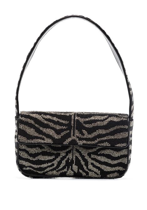 Black Tommy beaded-zebra pattern shoulder bag Staud - women STAUD | Shoulder bags | 2089204BKWH