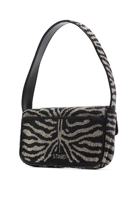 Black Tommy beaded-zebra pattern shoulder bag Staud - women STAUD | 2089204BKWH