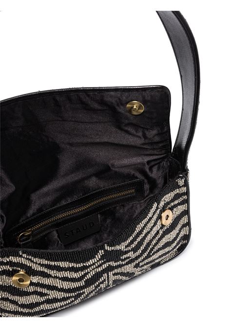 Black Tommy beaded-zebra pattern shoulder bag Staud - women STAUD | 2089204BKWH