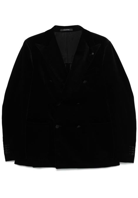 Black double-breasted velvet blazer Tagliatore - men TAGLIATORE | Blazers | 1SVS20K800007N1209