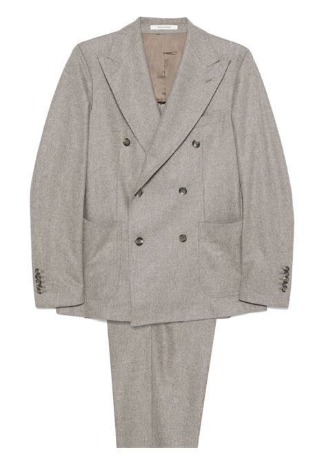 Taupe grey double-breasted suit Tagliatore - men TAGLIATORE | Suits | APL20KBR070039T1101