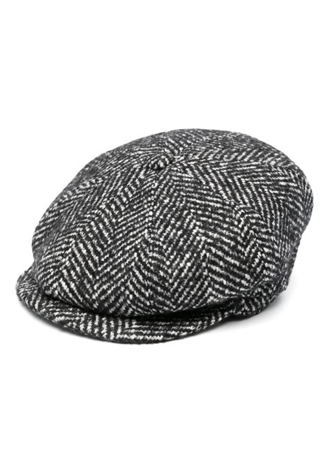 Grey Herringbone baker boy hat Tagliatore - men TAGLIATORE | Hats | BUDDY340218N1215