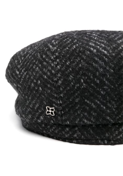 Anthracite Grey Herringbone baker boy hat Tagliatore - men TAGLIATORE | BUDDY340218S3391