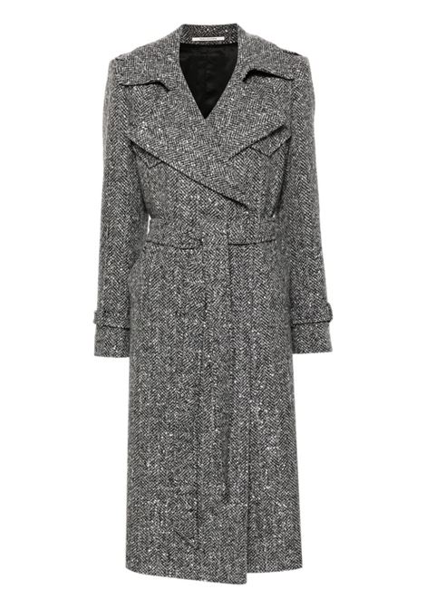 Grey wool Carola herringbone pattern coat Tagliatore - women