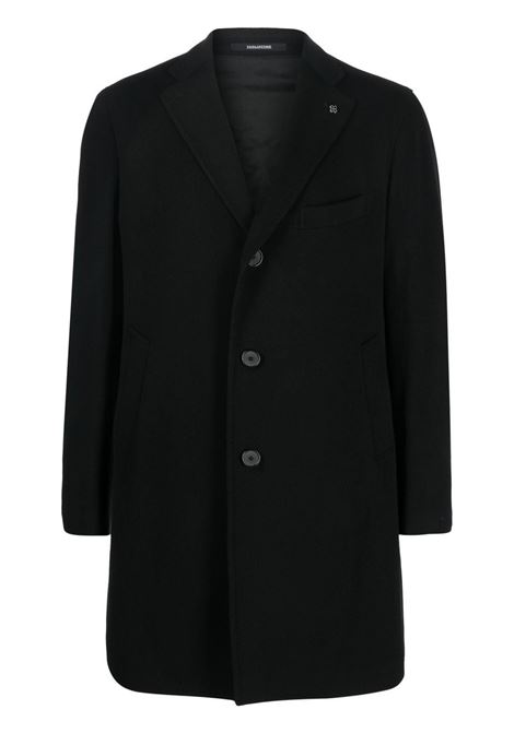 Black single-breasted coat - men 