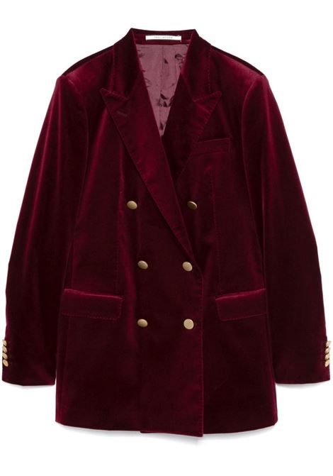 Burgundy double-breasted velvet blazer Tagliatore - women TAGLIATORE | Blazers | JJASMINE10B800007C1379